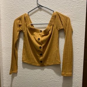 Mustard Off the shoulder Forever 21 top